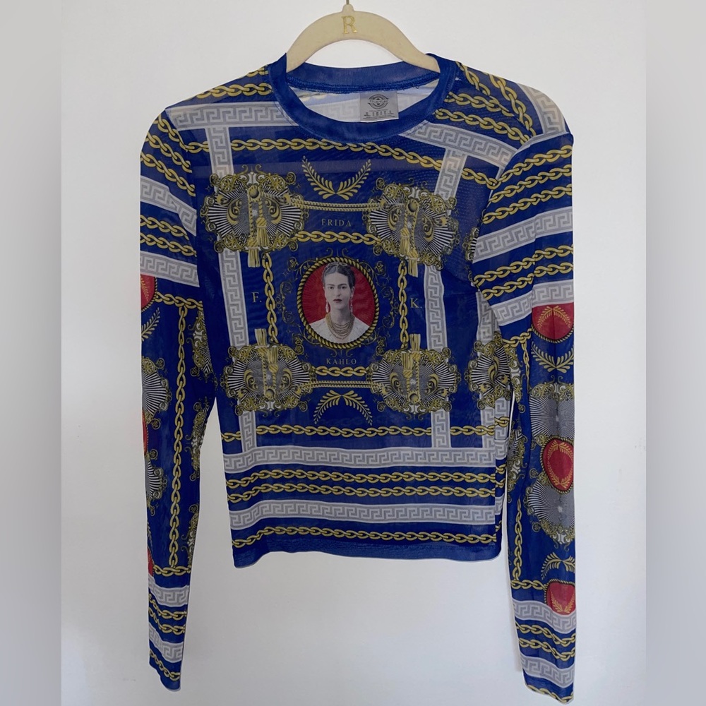 Mesh Frida Kahlo Long Sleeve Top